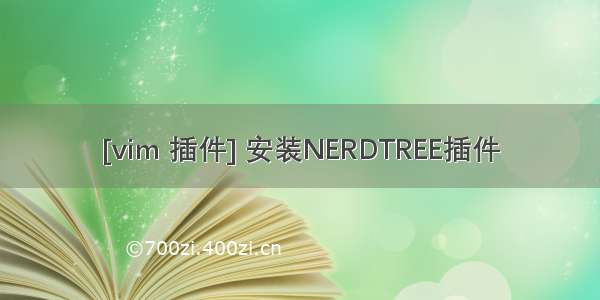 [vim 插件] 安装NERDTREE插件