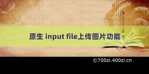 原生 input file上传图片功能