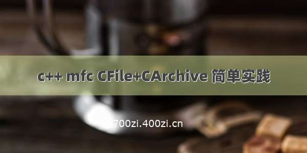 c++ mfc CFile+CArchive 简单实践