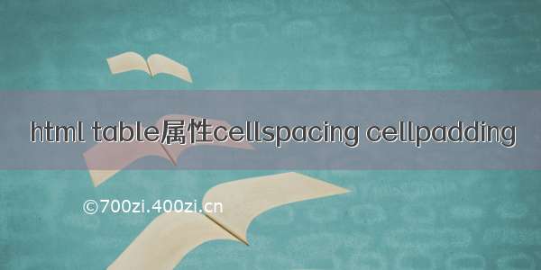 html table属性cellspacing cellpadding
