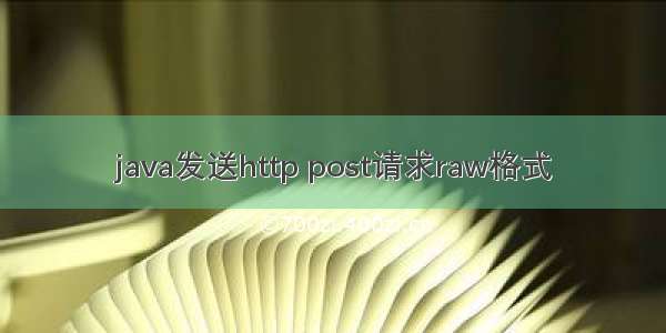 java发送http post请求raw格式