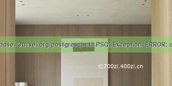 ### Error updating database. Cause: org.postgresql.util.PSQLException: ERROR: column does not exis