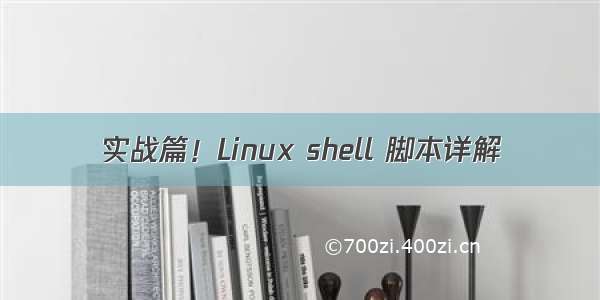 实战篇！Linux shell 脚本详解