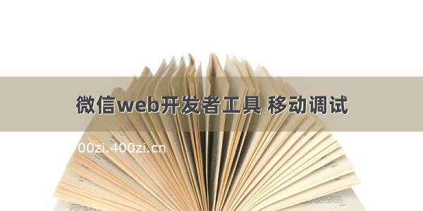 微信web开发者工具 移动调试