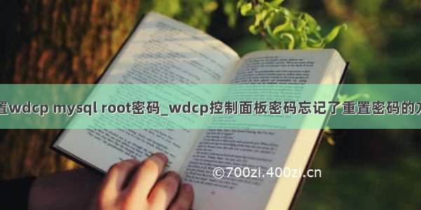 重置wdcp mysql root密码_wdcp控制面板密码忘记了重置密码的方法