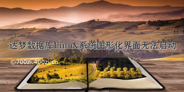 达梦数据库Linux系统图形化界面无法启动