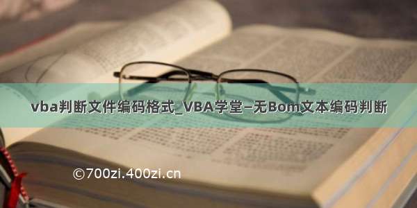 vba判断文件编码格式_VBA学堂—无Bom文本编码判断