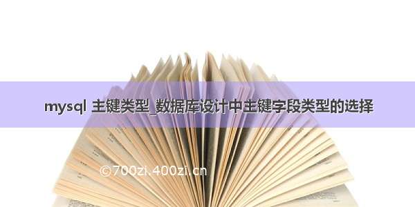 mysql 主键类型_数据库设计中主键字段类型的选择