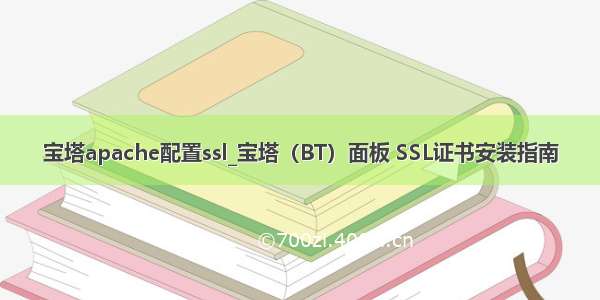 宝塔apache配置ssl_宝塔（BT）面板 SSL证书安装指南