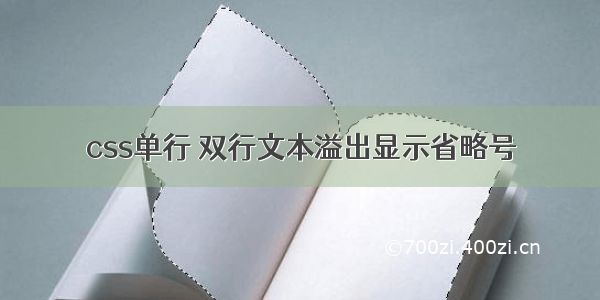 css单行 双行文本溢出显示省略号