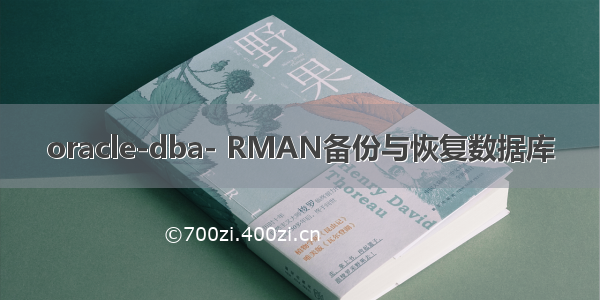 oracle-dba- RMAN备份与恢复数据库