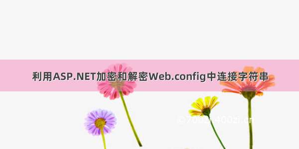 利用ASP.NET加密和解密Web.config中连接字符串