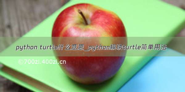 python turtle什么意思_python模块turtle简单用法