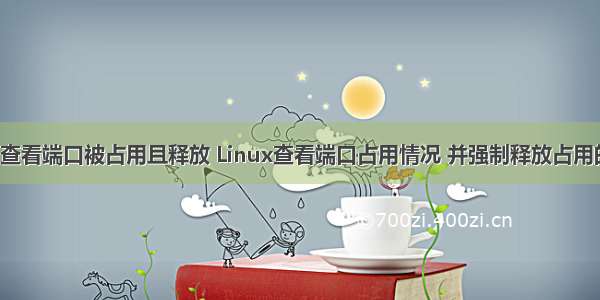 linux查看端口被占用且释放 Linux查看端口占用情况 并强制释放占用的端口