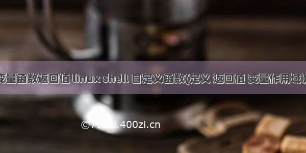 linux 变量函数返回值 linux shell 自定义函数(定义 返回值 变量作用域）介绍...