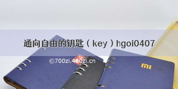 通向自由的钥匙（key）hgoi0407