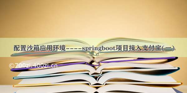 配置沙箱应用环境----springboot项目接入支付宝(一)