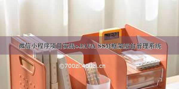 微信小程序项目实战+JAVA SSM框架后台管理系统