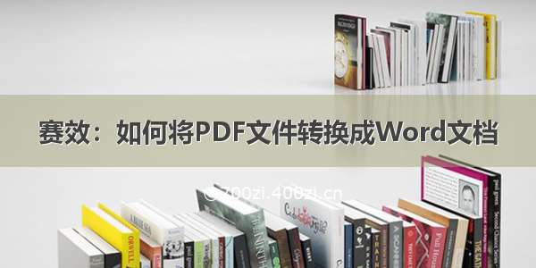 赛效：如何将PDF文件转换成Word文档