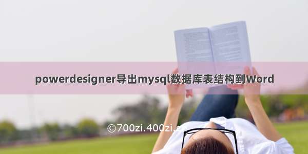 powerdesigner导出mysql数据库表结构到Word