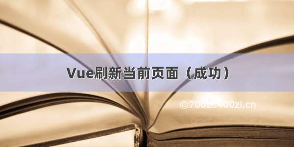 Vue刷新当前页面（成功）