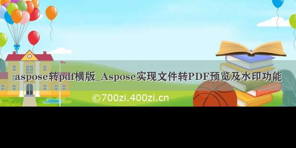 aspose转pdf横版_Aspose实现文件转PDF预览及水印功能