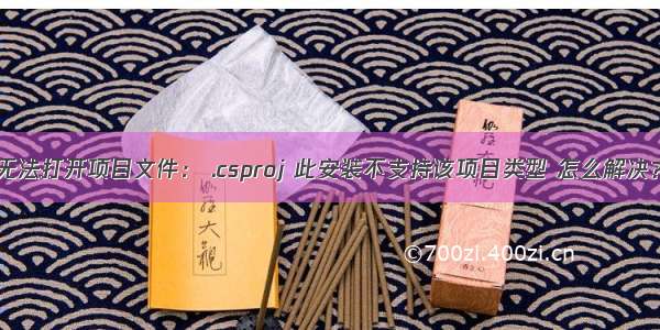 无法打开项目文件： .csproj 此安装不支持该项目类型 怎么解决？