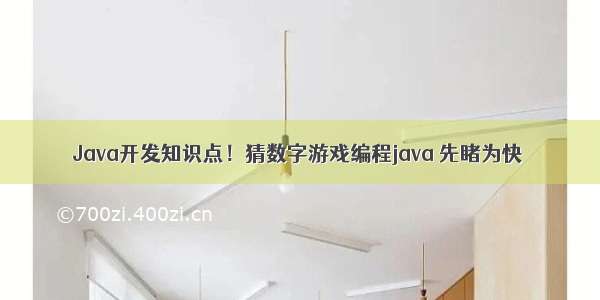 Java开发知识点！猜数字游戏编程java 先睹为快