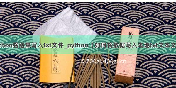 python将结果写入txt文件_python（如何将数据写入本地txt文本文件）