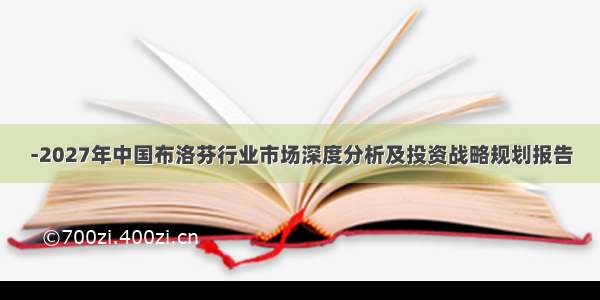 -2027年中国布洛芬行业市场深度分析及投资战略规划报告