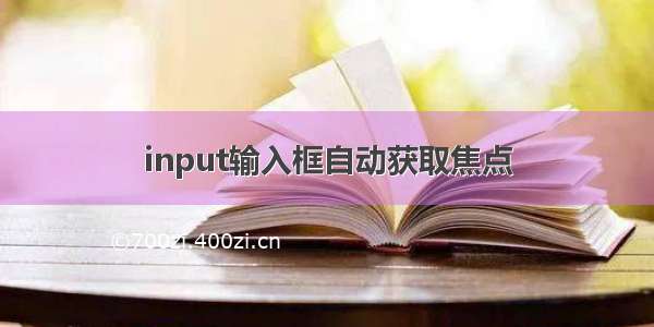 input输入框自动获取焦点