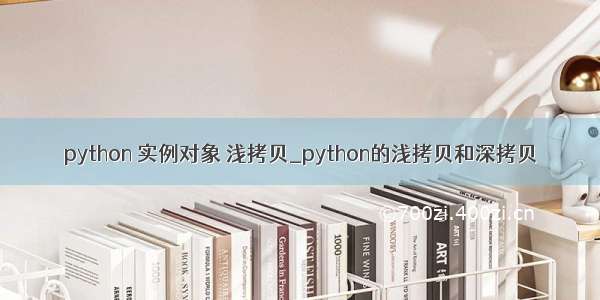 python 实例对象 浅拷贝_python的浅拷贝和深拷贝