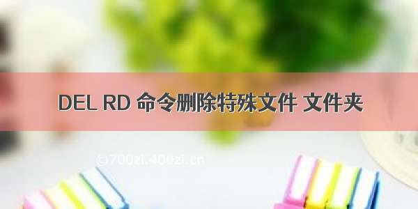 DEL RD 命令删除特殊文件 文件夹