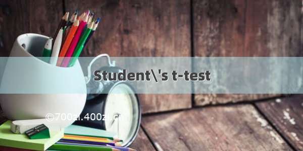 Student\'s t-test