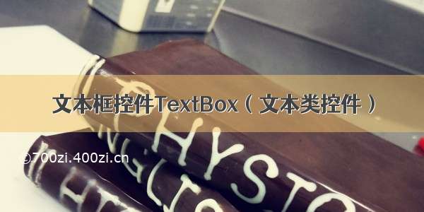 文本框控件TextBox（文本类控件）