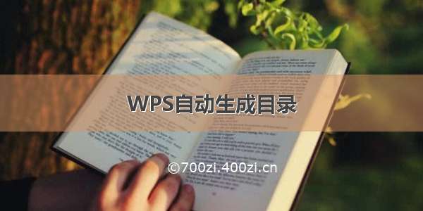 WPS自动生成目录