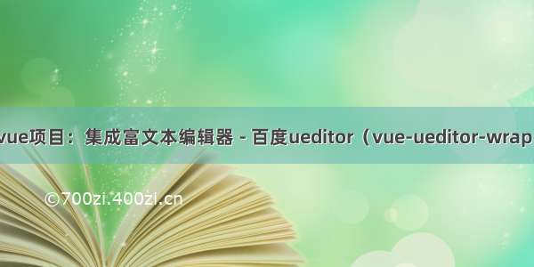 vue项目：集成富文本编辑器 - 百度ueditor（vue-ueditor-wrap）