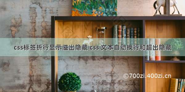 css标签折行显示溢出隐藏 css 文本自动换行和超出隐藏