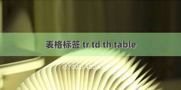 表格标签 tr td th table