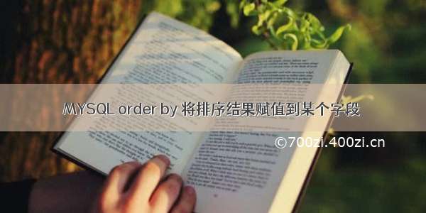 MYSQL order by 将排序结果赋值到某个字段