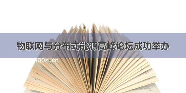 物联网与分布式能源高峰论坛成功举办