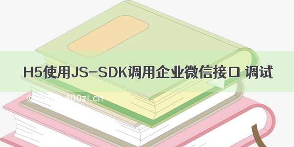 H5使用JS-SDK调用企业微信接口 调试