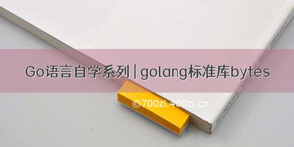 Go语言自学系列 | golang标准库bytes