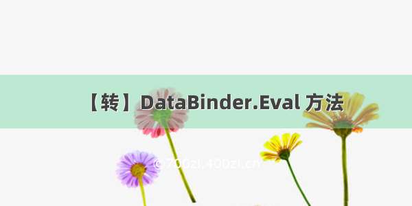 【转】DataBinder.Eval 方法