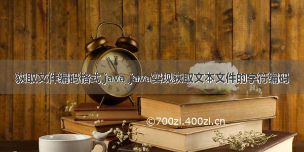 获取文件编码格式 java_java实现获取文本文件的字符编码