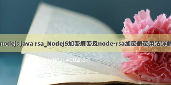 nodejs java rsa_NodeJS加密解密及node-rsa加密解密用法详解