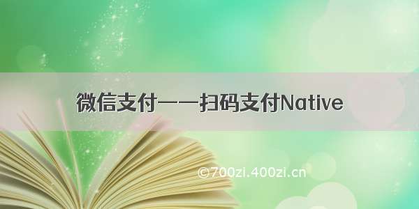 微信支付——扫码支付Native