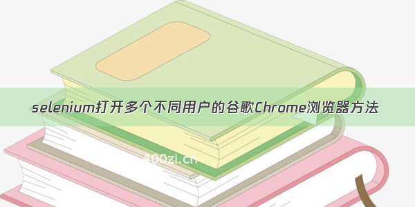 selenium打开多个不同用户的谷歌Chrome浏览器方法