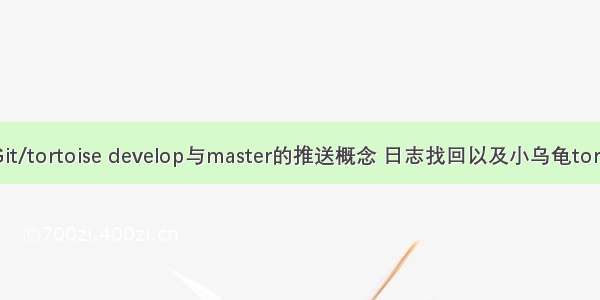 代码托管工具-Git/tortoise develop与master的推送概念 日志找回以及小乌龟tortoise的简单使用