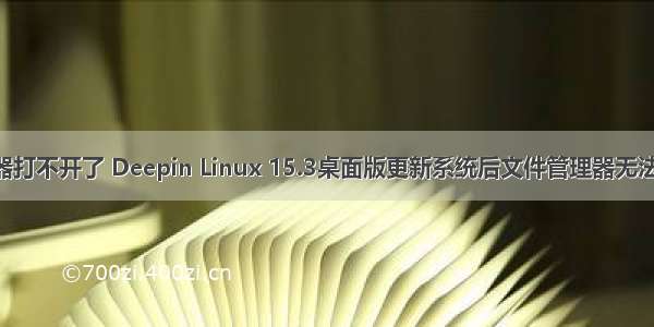 linux文件管理器打不开了 Deepin Linux 15.3桌面版更新系统后文件管理器无法打开解决方案...